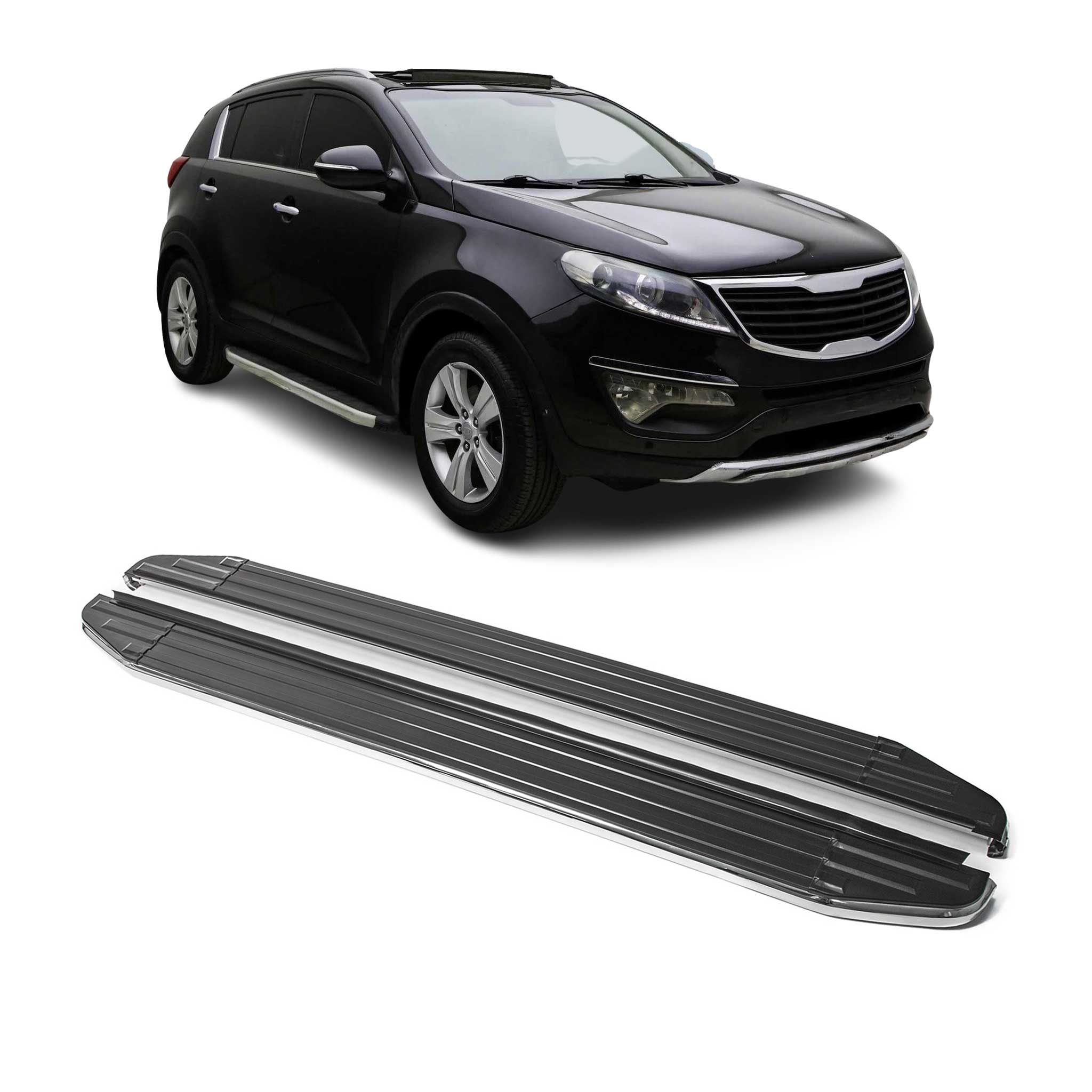 Trittbretter Seitenschweller für Kia Sportage 2010-2015 ABE Alu
