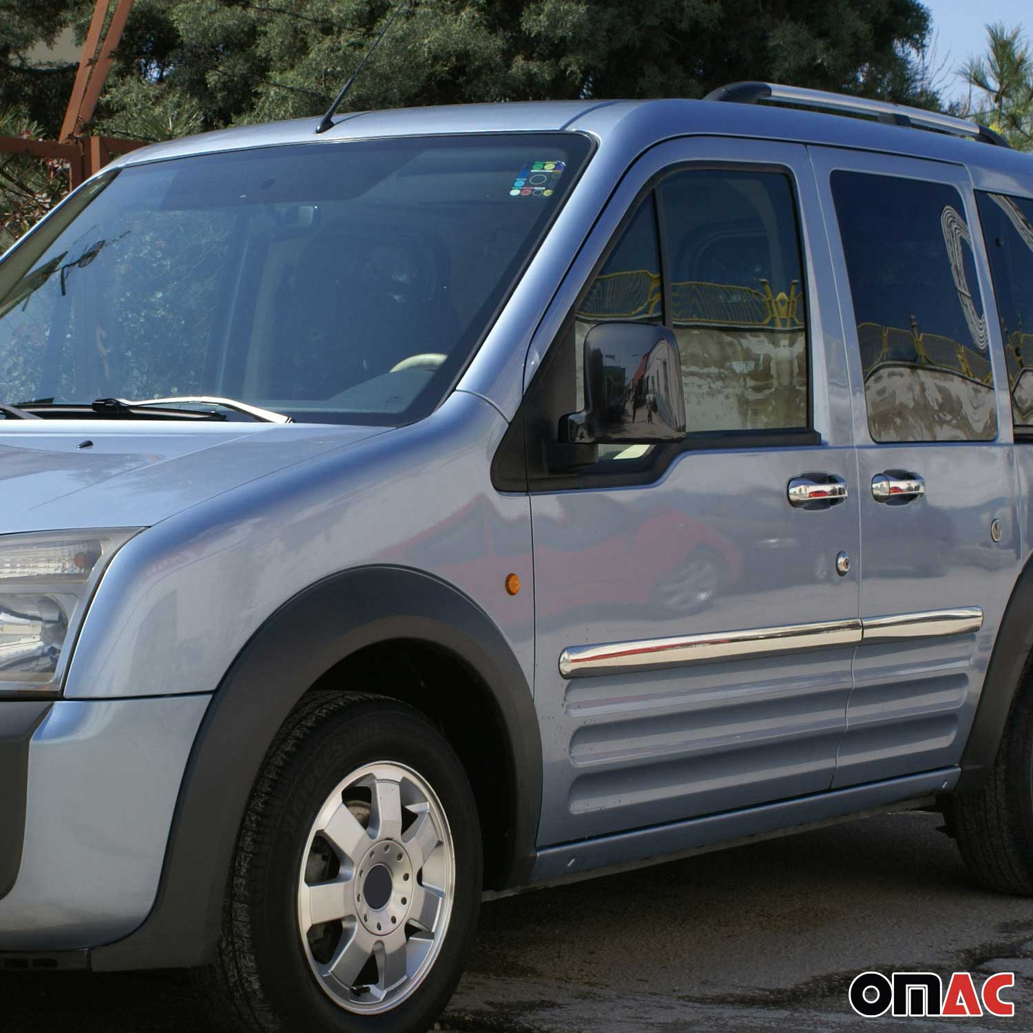 Spiegelkappen Spiegelabdeckung für Ford Connect 20002-2009 Chrom ABS Dunkel 2tlg