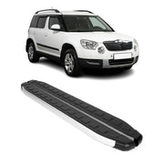 Seitenschweller Seitenbretter Trittbretter für Skoda Yeti 2009-2017 Alu Schwarz