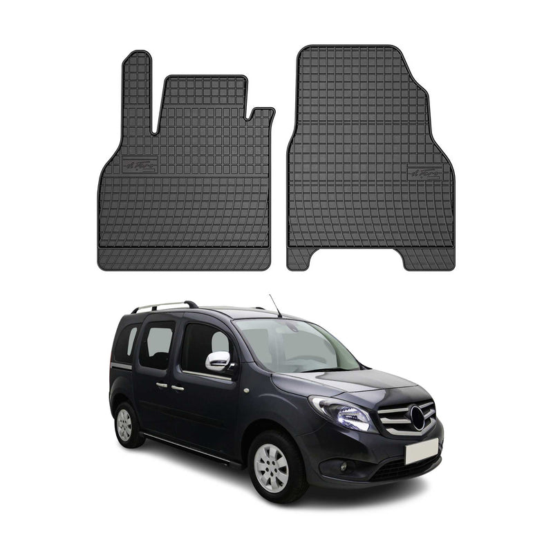 OMAC Gummi Fußmatten für Mercedes Citan 2012-2021 Automatten Gummi Schwarz 2tlg