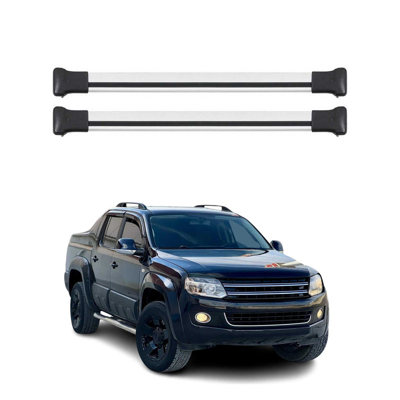 Dachträger Grundtäger für VW Amarok mk1 2010-2022 75kg Aluminium Silber 2tlg
