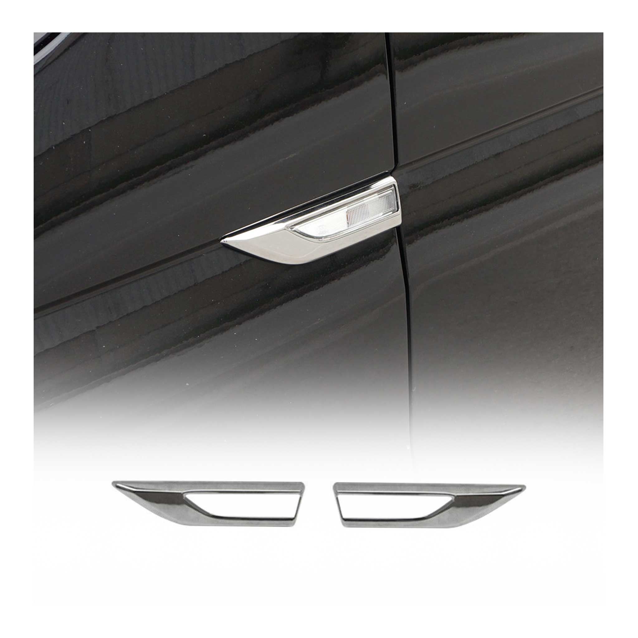 Blinkerrahmen Signalblende Blinker Umrandung für VW Caddy 2015-2020 Chrom ABS 2x