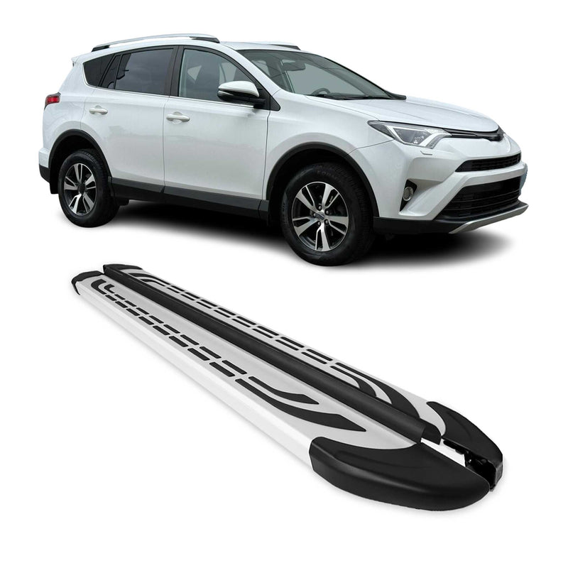 Trittbretter Seitenschweller Seitenbretter für Toyota RAV4 2013-2018 Alu Grau