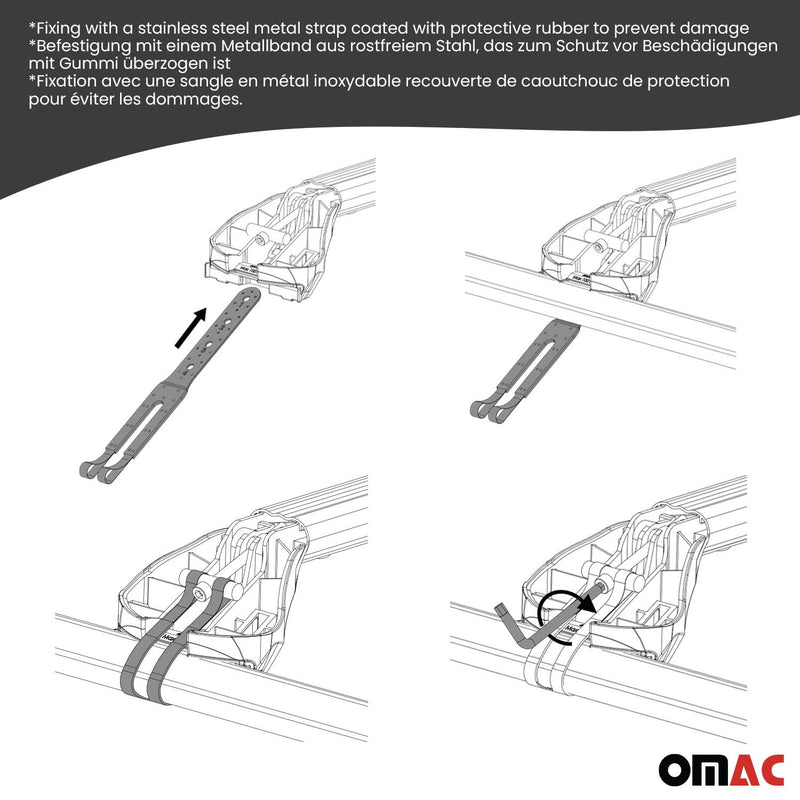 Dachträger Gepäckträger für Audi A6 Allroad C6 2006-2012 5 tür TÜV Alu Grau 2x