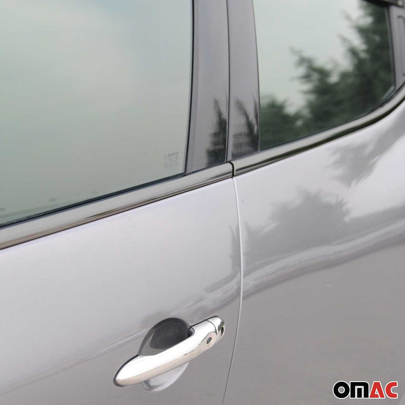 Fensterleisten Zierleisten für Renault Clio Schrägheck 2012-2019 Chrom Dunkel 8x