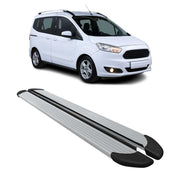 Trittbretter Schweller für Ford Tourneo Courier I 2014-2023 L1 Aluminium Silber