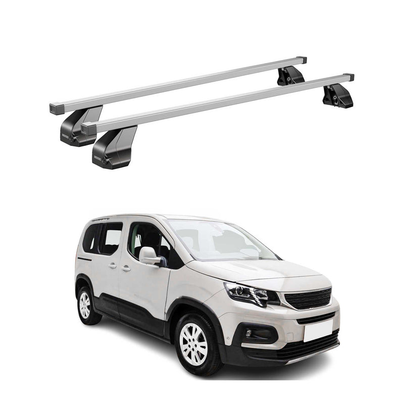 Menabo Dachträger Grundtäger für Peugeot Rifter 2018-2025 75kg Stahl Silber 2x