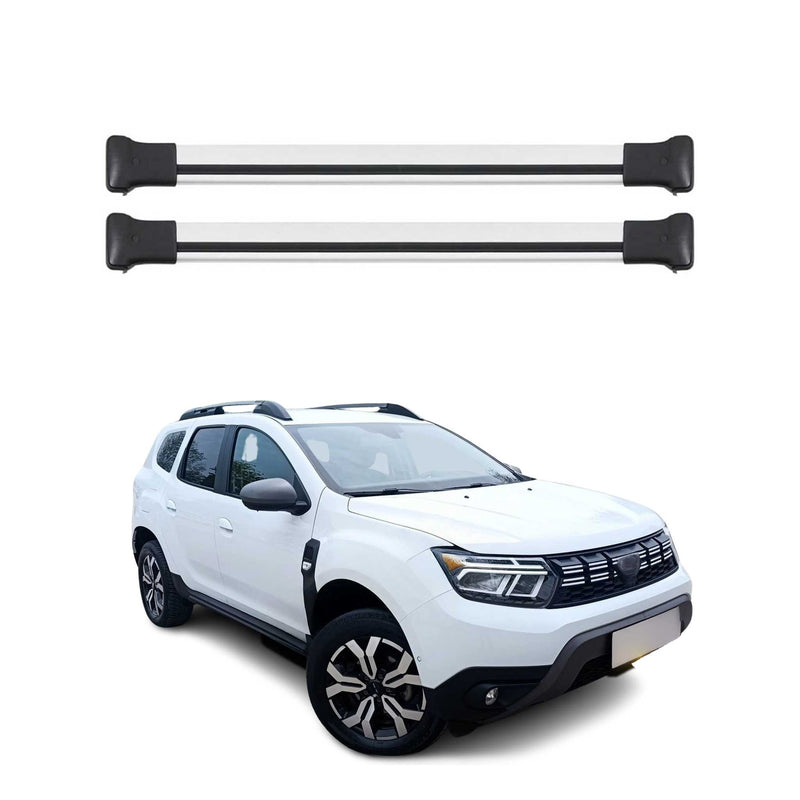 Dachträger Grundtäger für Dacia Duster mk3 2024-2025 75kg Aluminium Silber 2 tlg