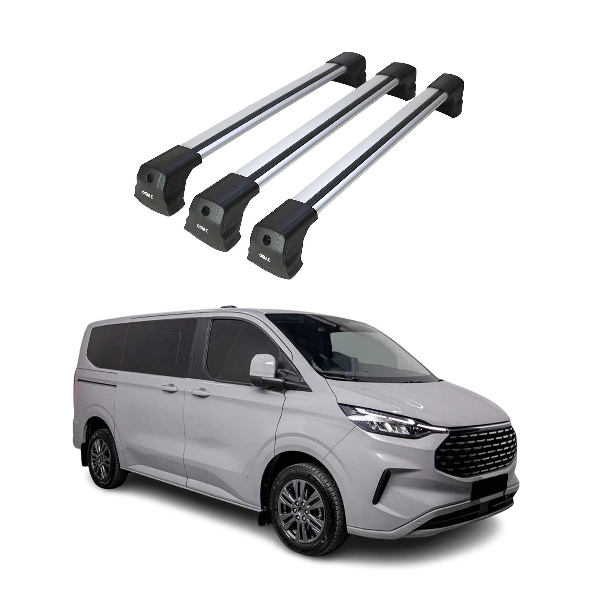 Dachträger Grundtäger für VW Transporter T7 2023-2026 75kg Aluminium Silber 3tlg