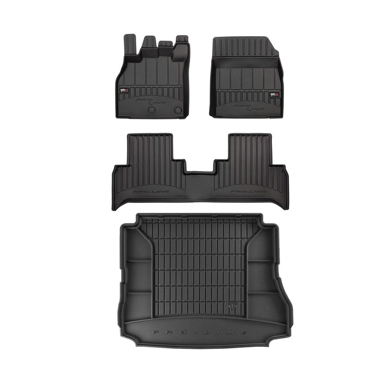 Fußmatten Kofferraumwanne Set für Renault Scenic II 2009-2016 mit 3.Sitzreihe