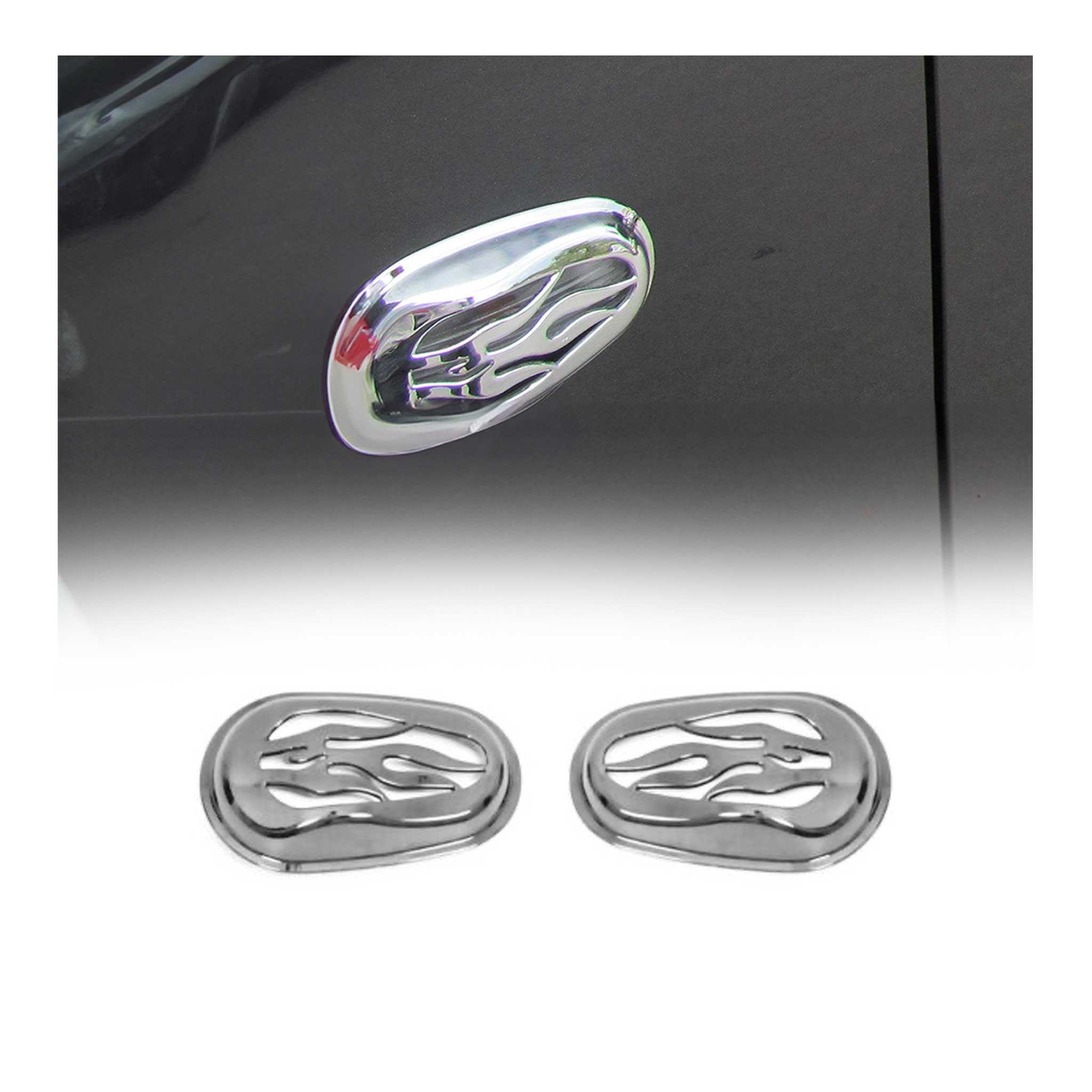 Blinkerrahmen Signalblende Seitenblinker für Opel Corsa C 2000-2006 Chrom ABS 2x