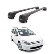 Dachträger Grundträger für Peugeot 307 Kombi 2001-2008 Aluminium 75kg Schwarz 2x