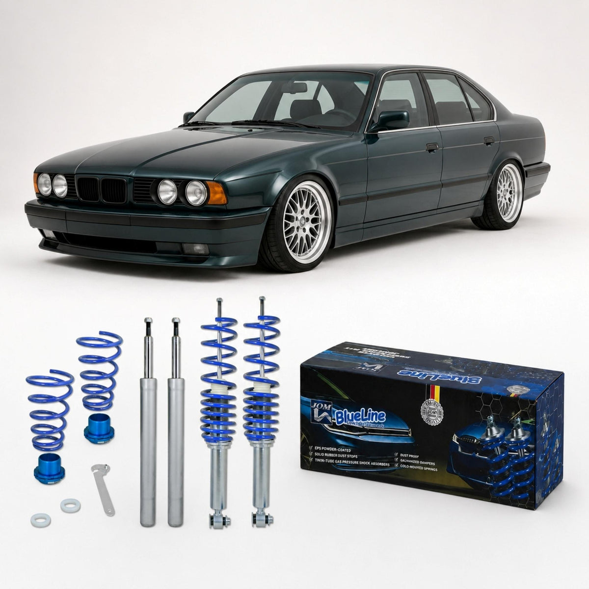 JOM BlueLine Gewindefahrwerk für BMW E34 Limo 518i 520i (D14/M14) 1990-1995