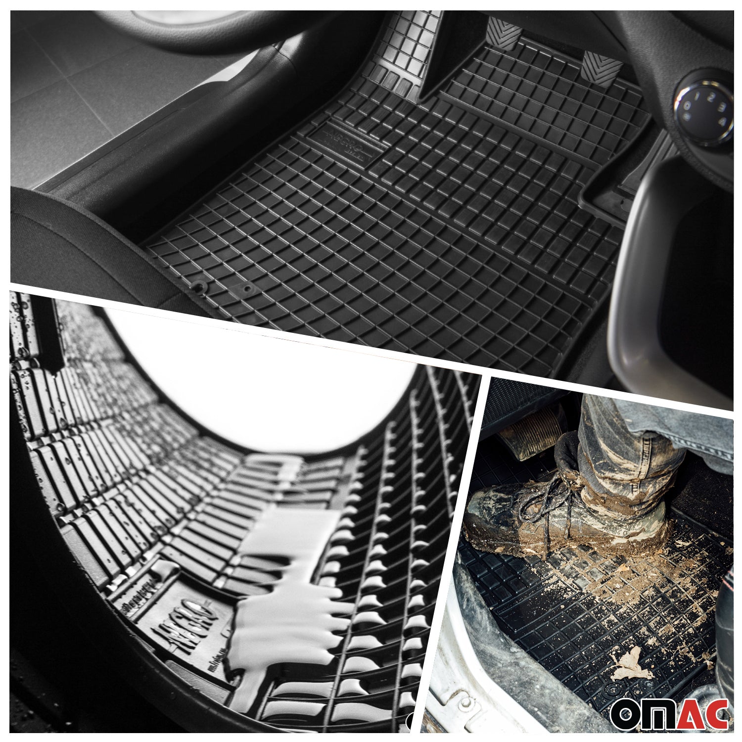 Fußmatten 3.Sitzreihe & Kofferraumwanne Set für Ford Tourneo Custom 2012-2023 L2