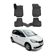OMAC Gummimatten Fußmatten für Skoda Citigo 2011-2020 TPE Automatten Schwarz 4x