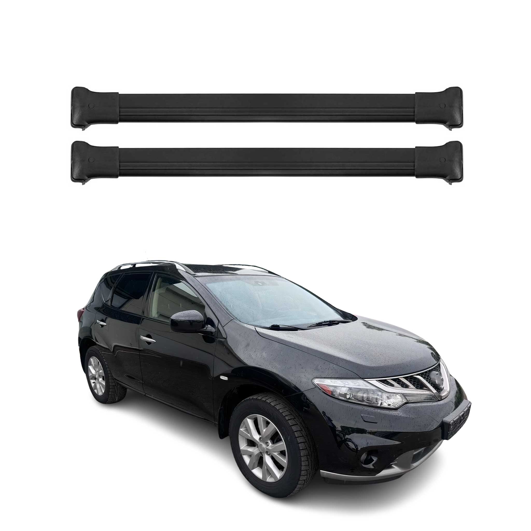 Dachträger Grundtäger für Nissan Murano 2007-2014 75kg Aluminium Schwarz 2 tlg