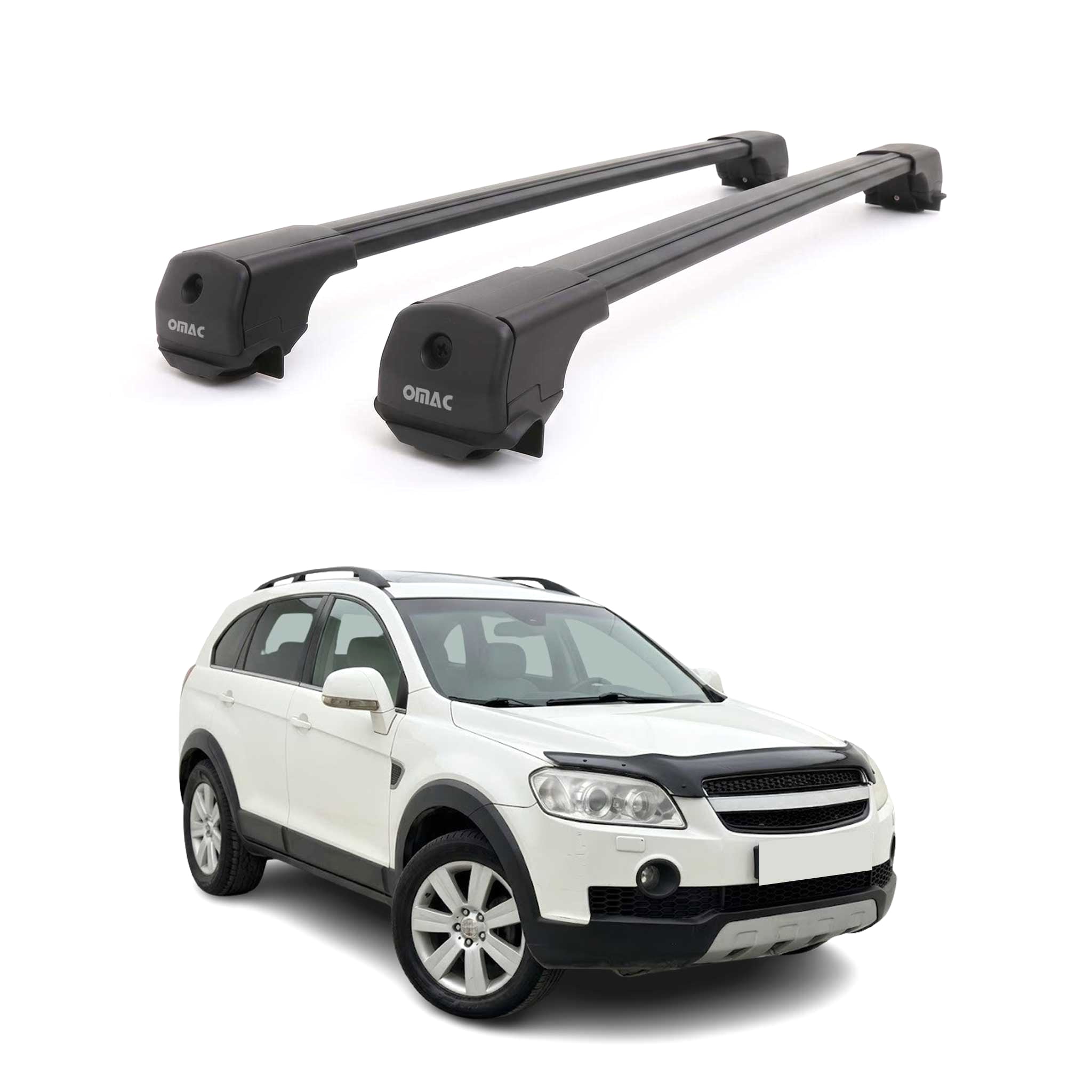 Dachträger Grundträger für Chevrolet Captiva 2006-2016 Aluminium 75kg Schwarz 2x