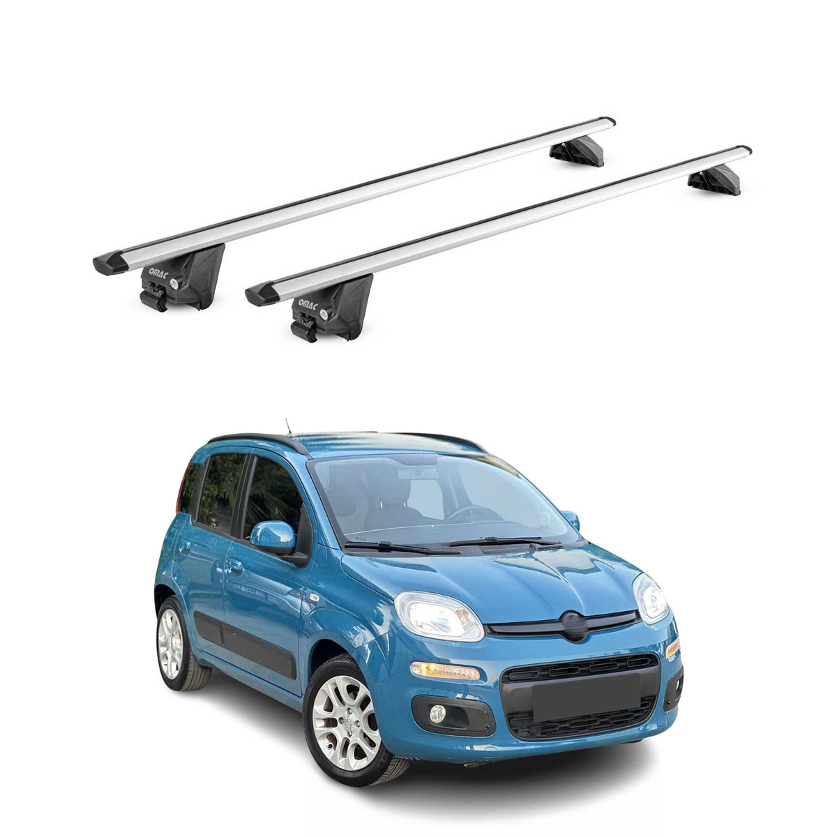 Dachträger Grundtäger für Fiat Panda III 2012-2026 100kg Alu Silber 2tlg ABE