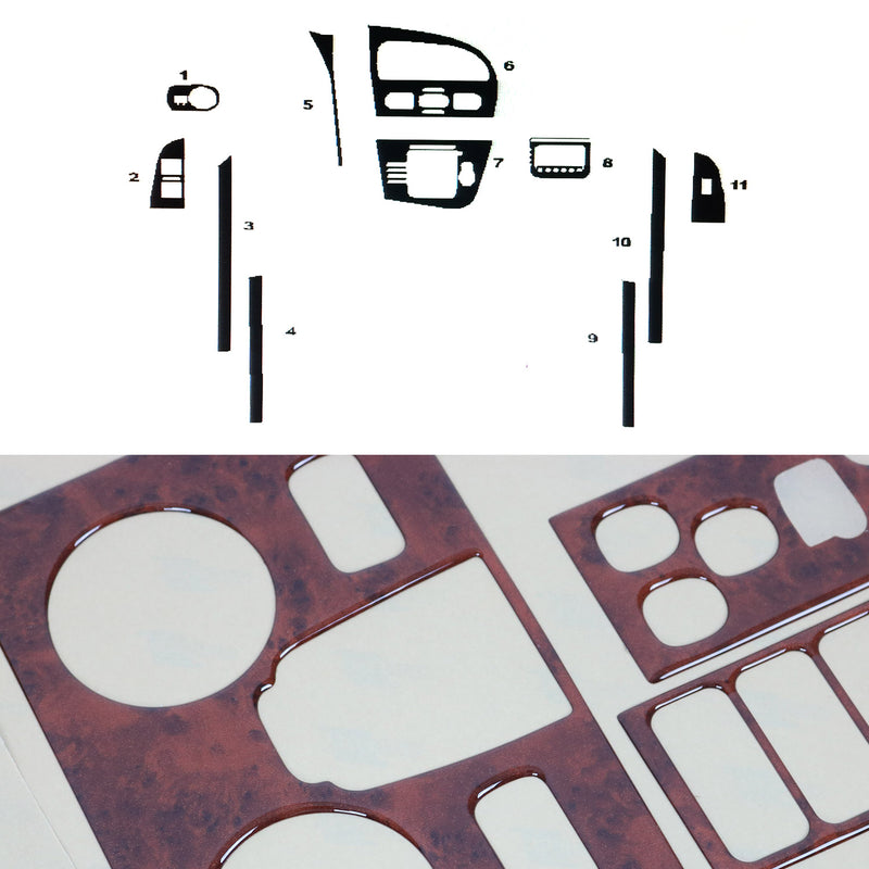 Innenraum Dekor Cockpit für Seat Leon 2005-2012 Wurzelholz Optik 11x Digital