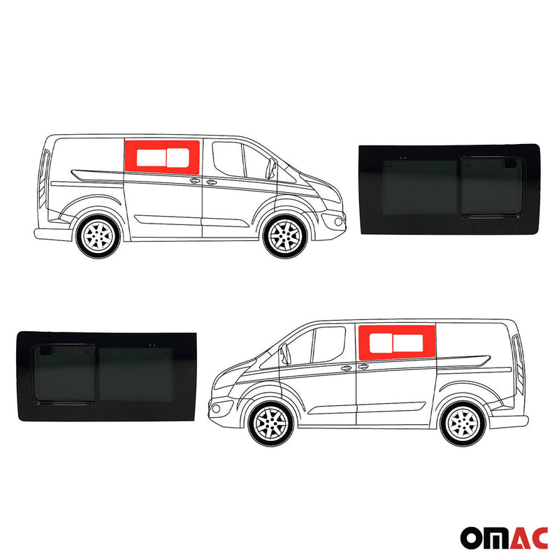 Seitenfenster Autoglas für Ford Transit Custom 2014-2024 Links Rechts L1 L2 SET