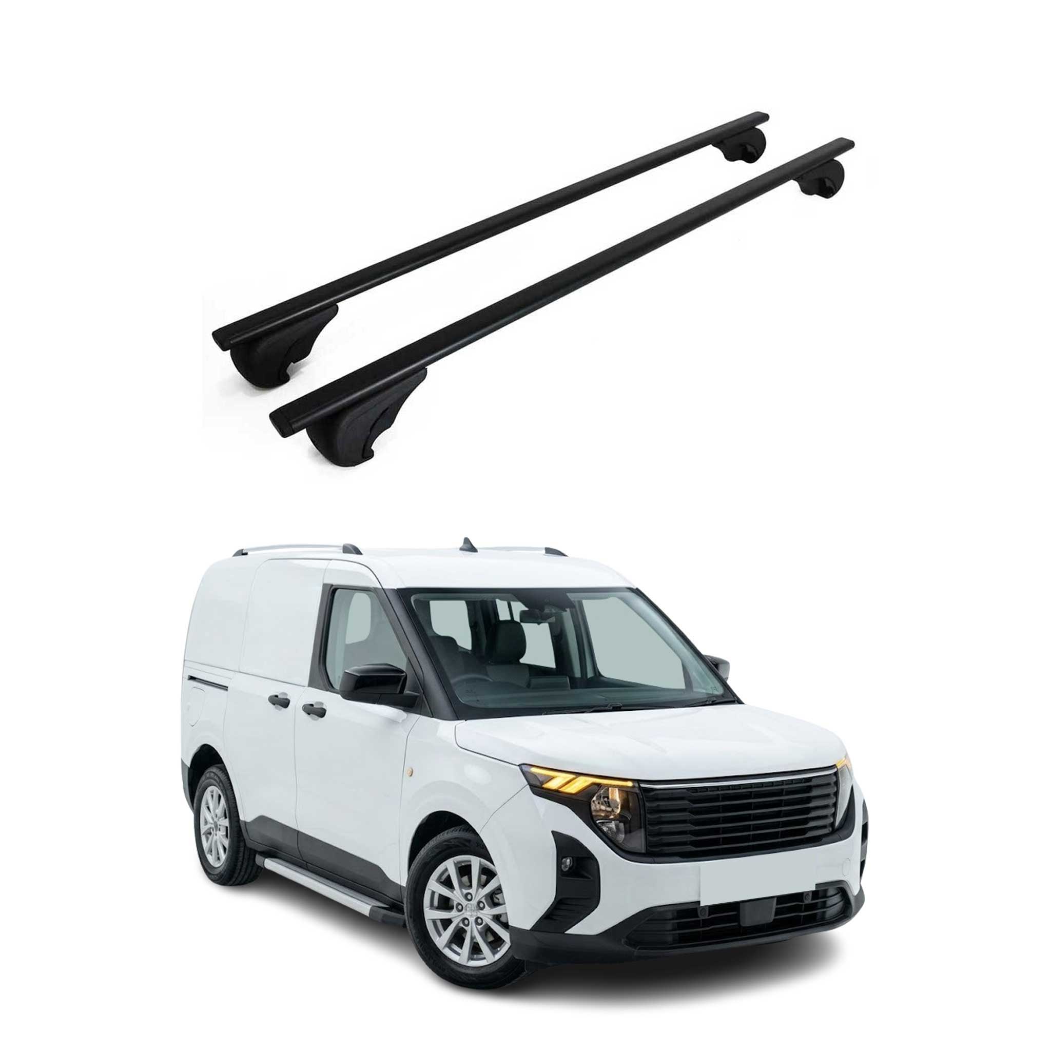 Dachträger Grundträger für Ford Transit Courier II 2023-2026 Metall Schwarz 2tlg