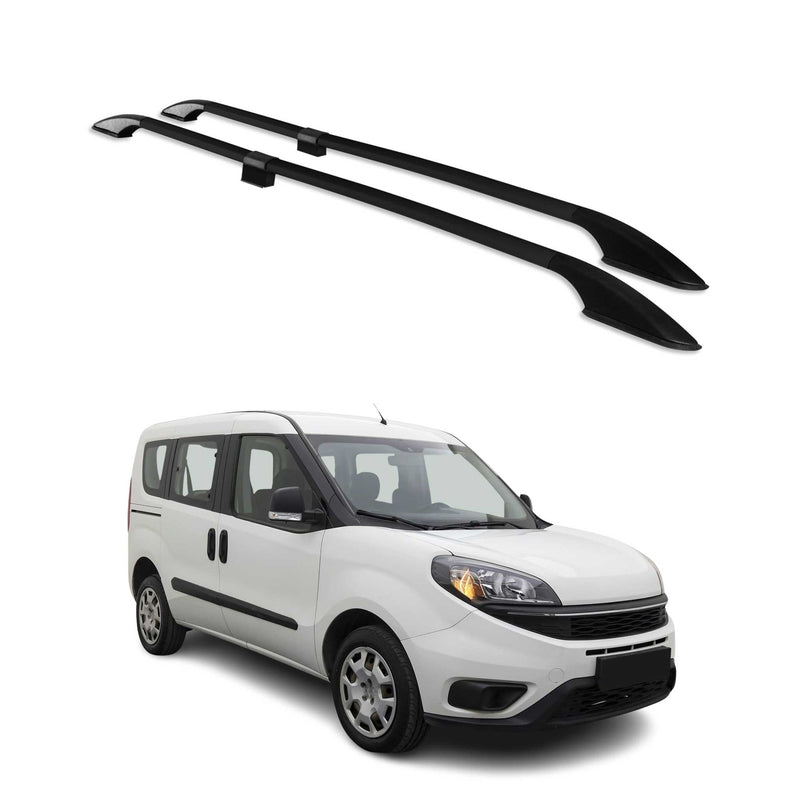 Dachreling Dachgepäckträger für Fiat Doblo 2010-2021 Kurzer L1 Alu Schwarz