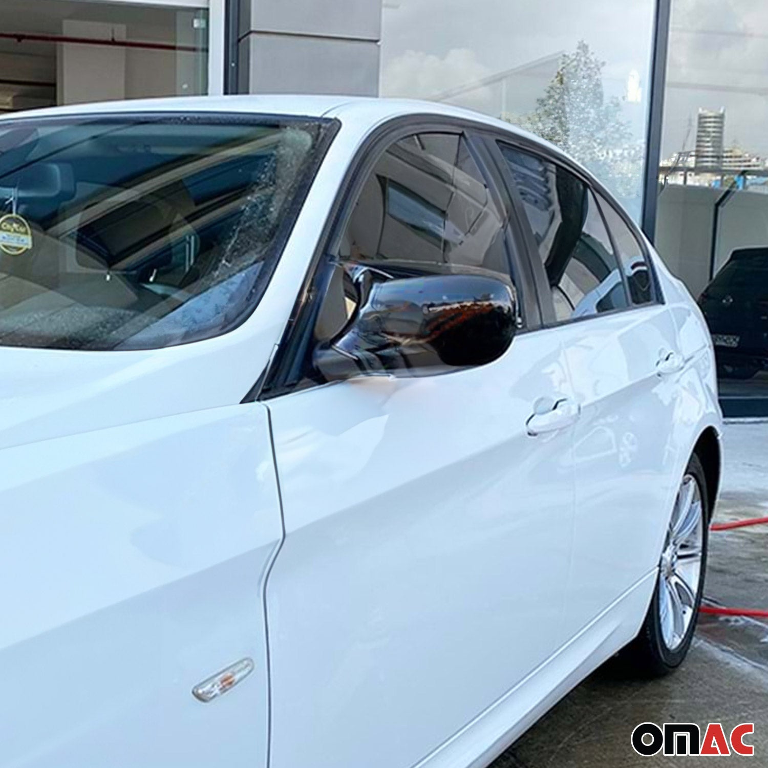 Spiegelkappen Spiegelabdeckung für BMW 3er E90 2008-2011 ABS Schwarz Glanz 2tlg