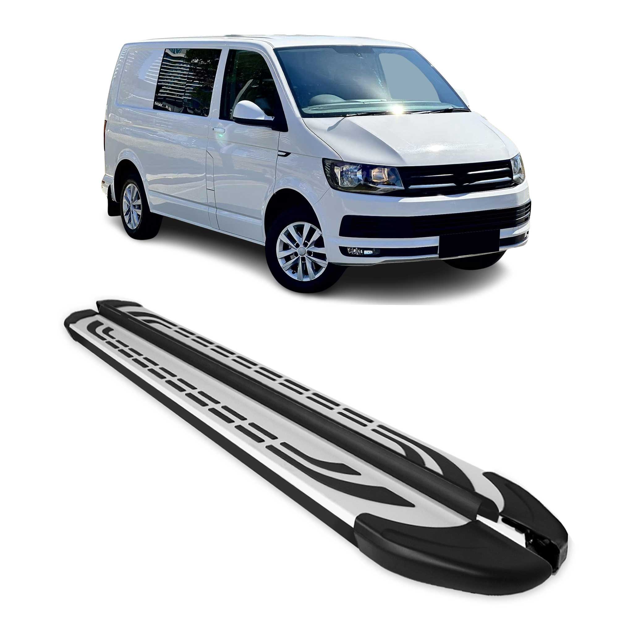 Trittbretter Seitenschweller für VW T6 T6.1 alle 2015-22 L1 Kurzer Alu Schwarz