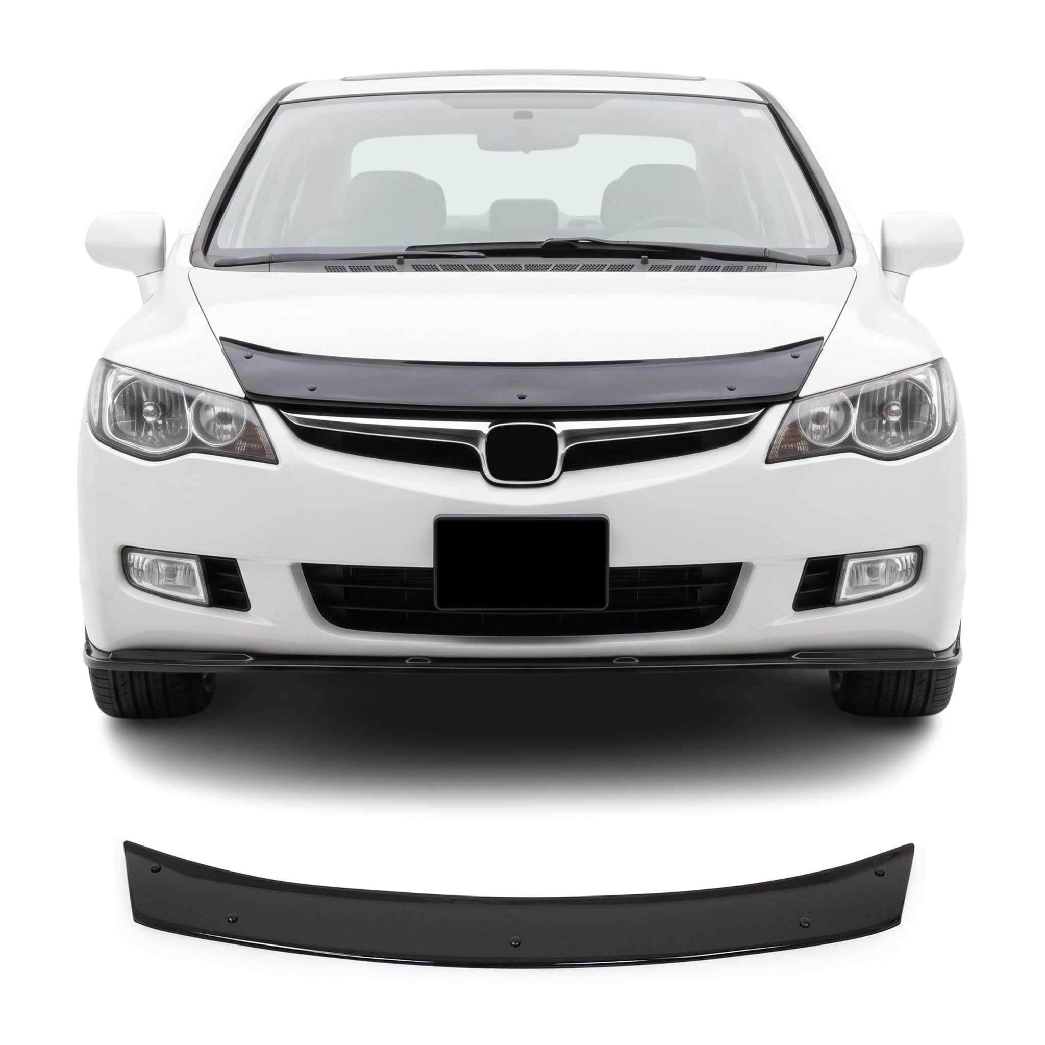 Motorhaube Deflektor Insekten Steinschlagschutz für Honda Civic 2006-2011 Dunkel