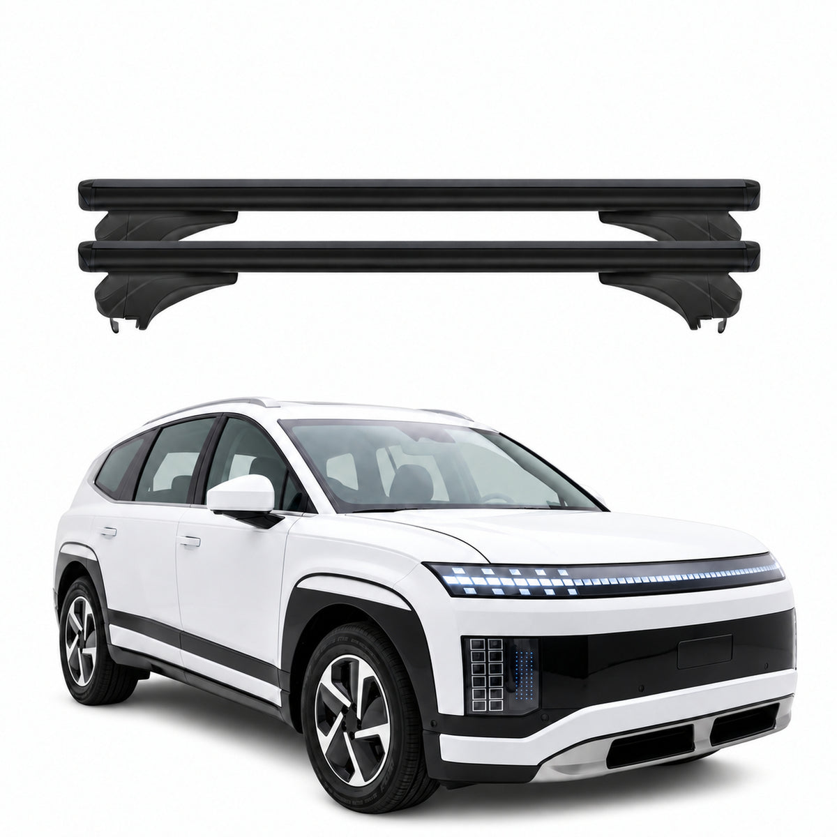 Menabo Dachträger für Hyundai Ioniq 9 2025-2026 Aluminium Schwarz 2 Stück