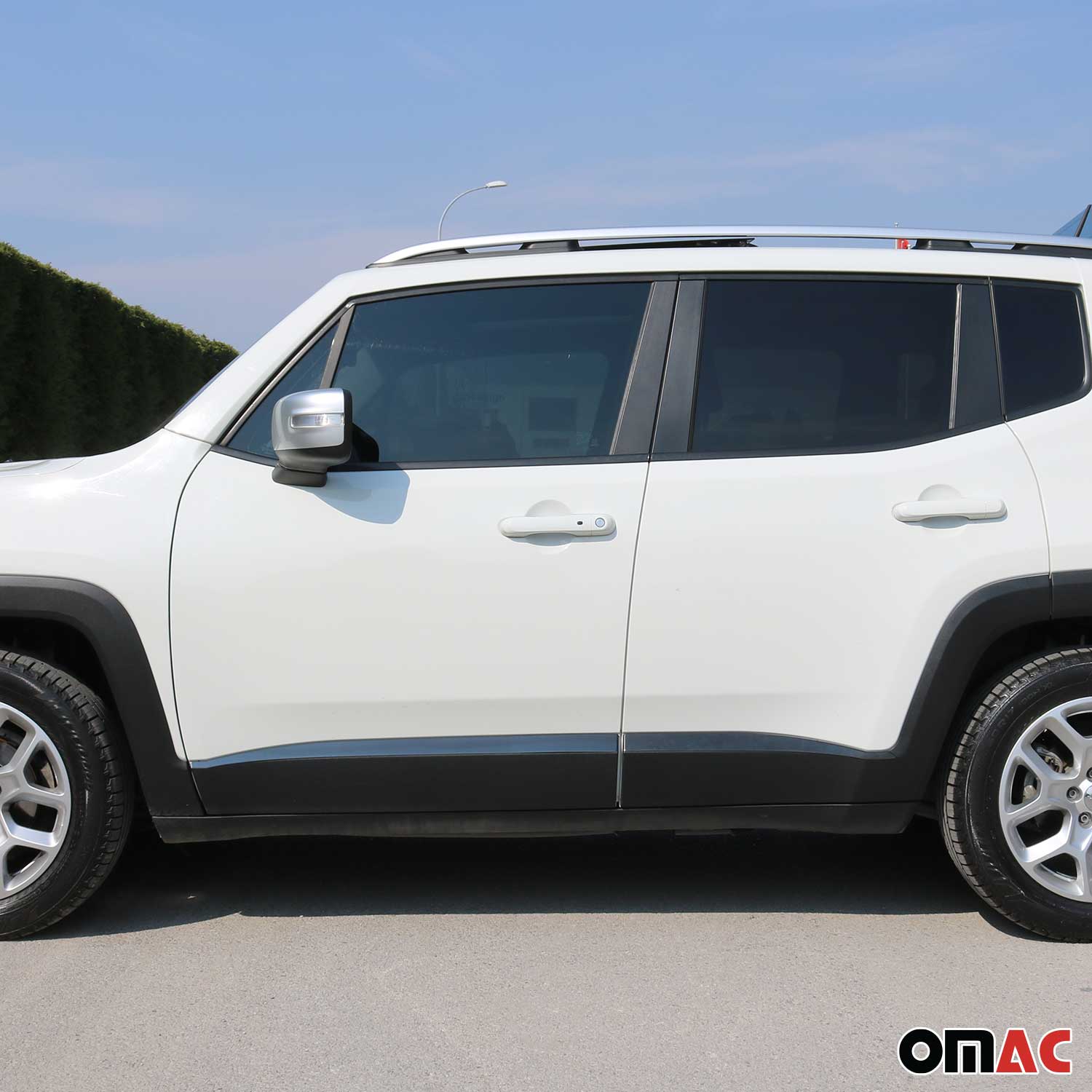 Seitentürleiste Türschutzleiste für Jeep Renegade 2015-2024 Gebürstet Dunkel 4x