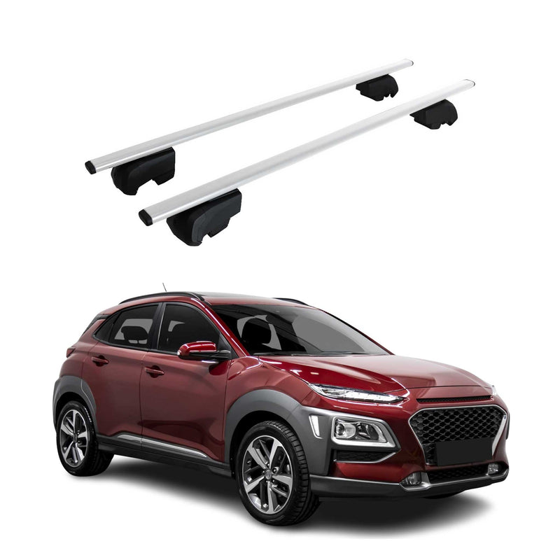 Dachträger Gepäckträger für Hyundai Kona 2017-2023 Grundträger ABE Silber 2x