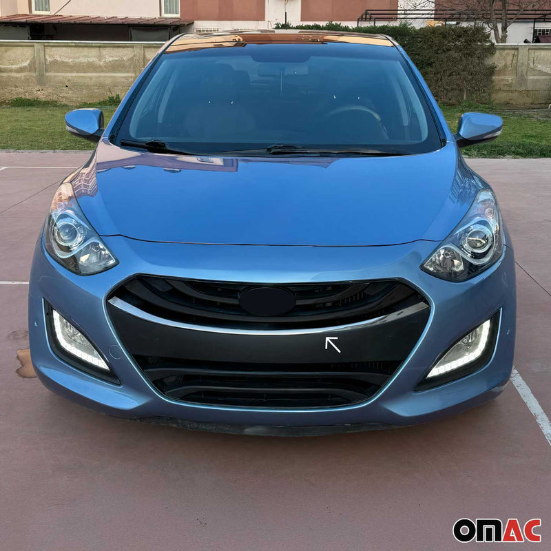 Kühlergrill Leisten Grillleisten für Hyundai i30 Coupe 2013-2017 Chrom Silber