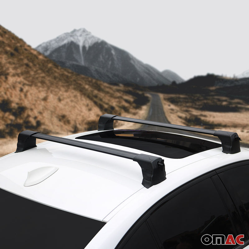 Dachträger Gepäckträger für Jeep Renegade 2014-2024 Aluminium Schwarz 2tlg