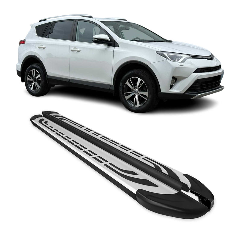 Trittbretter Seitenschweller Seitenbretter für Toyota RAV4 2013-2018 Alu Schwarz