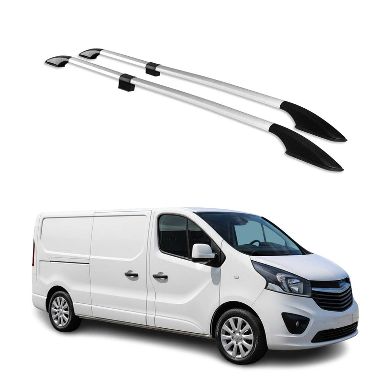 Dachreling Relingträger Alu für Opel Vivaro II 2014-2019 L2 LWB Langer L2 Grau