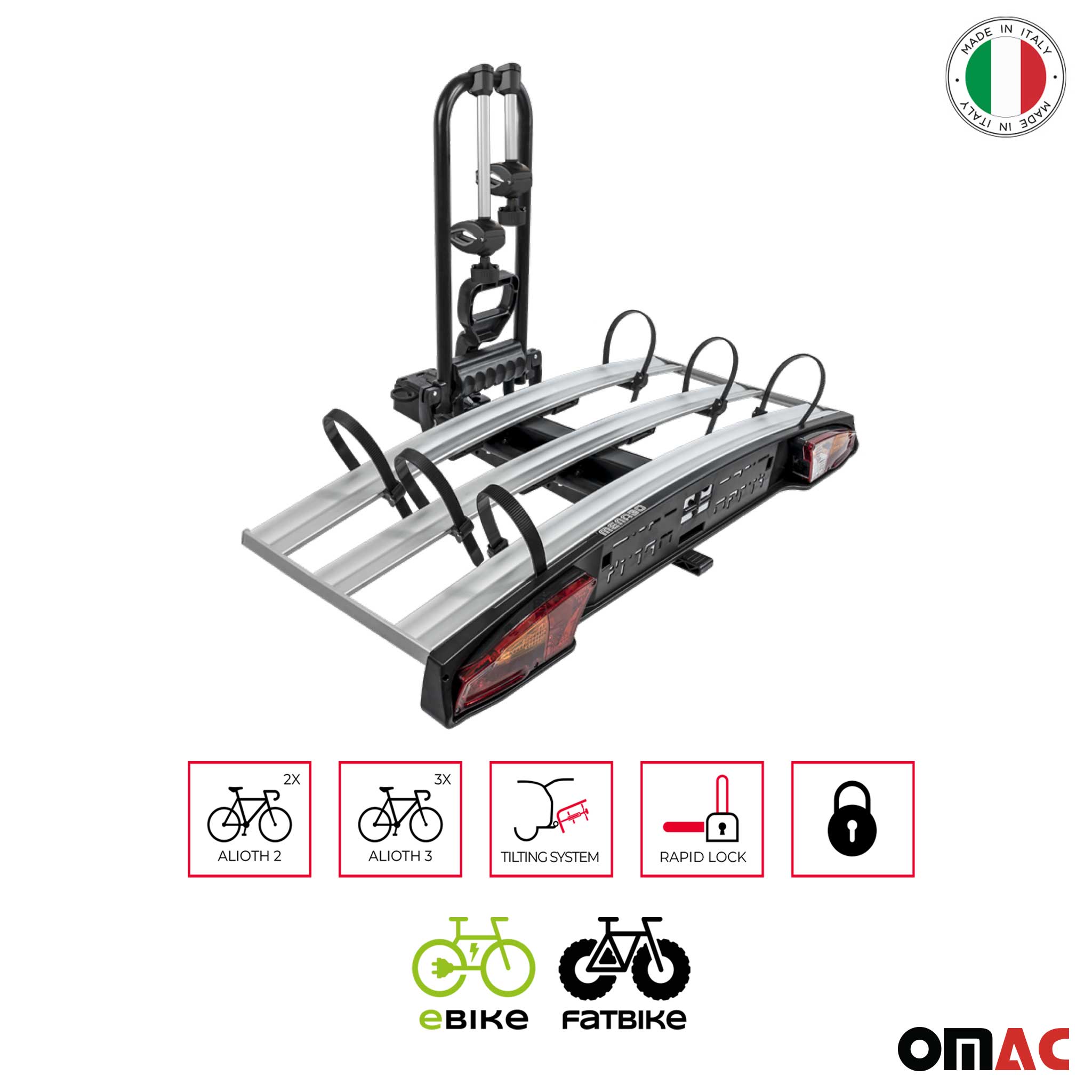 Menabo Fahrradträger Kupplungsträger Fahrrad-heckträger für 3 Fahrräder