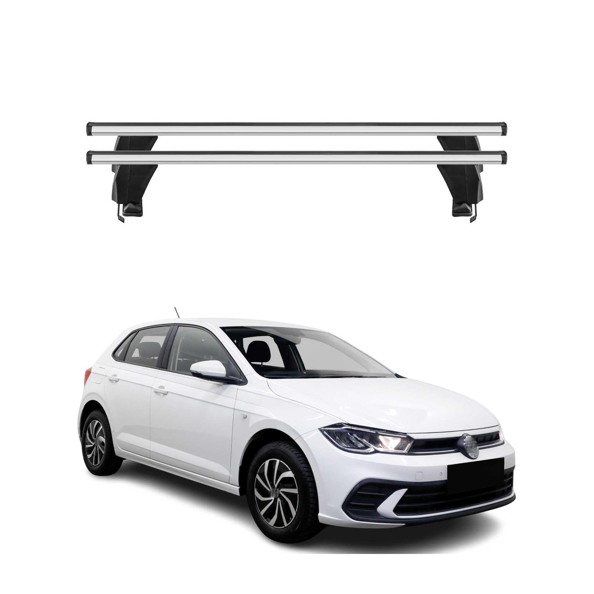 Menabo Dachträger Grundtäger für VW Polo 2021-2026 50kg Aluminium Silber 2 tlg