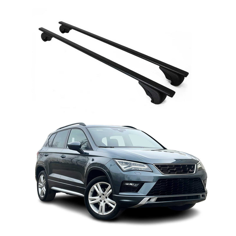 Dachträger Grundtäger für Seat Ateca 2016-2025 75kg Metall Schwarz 2 tlg