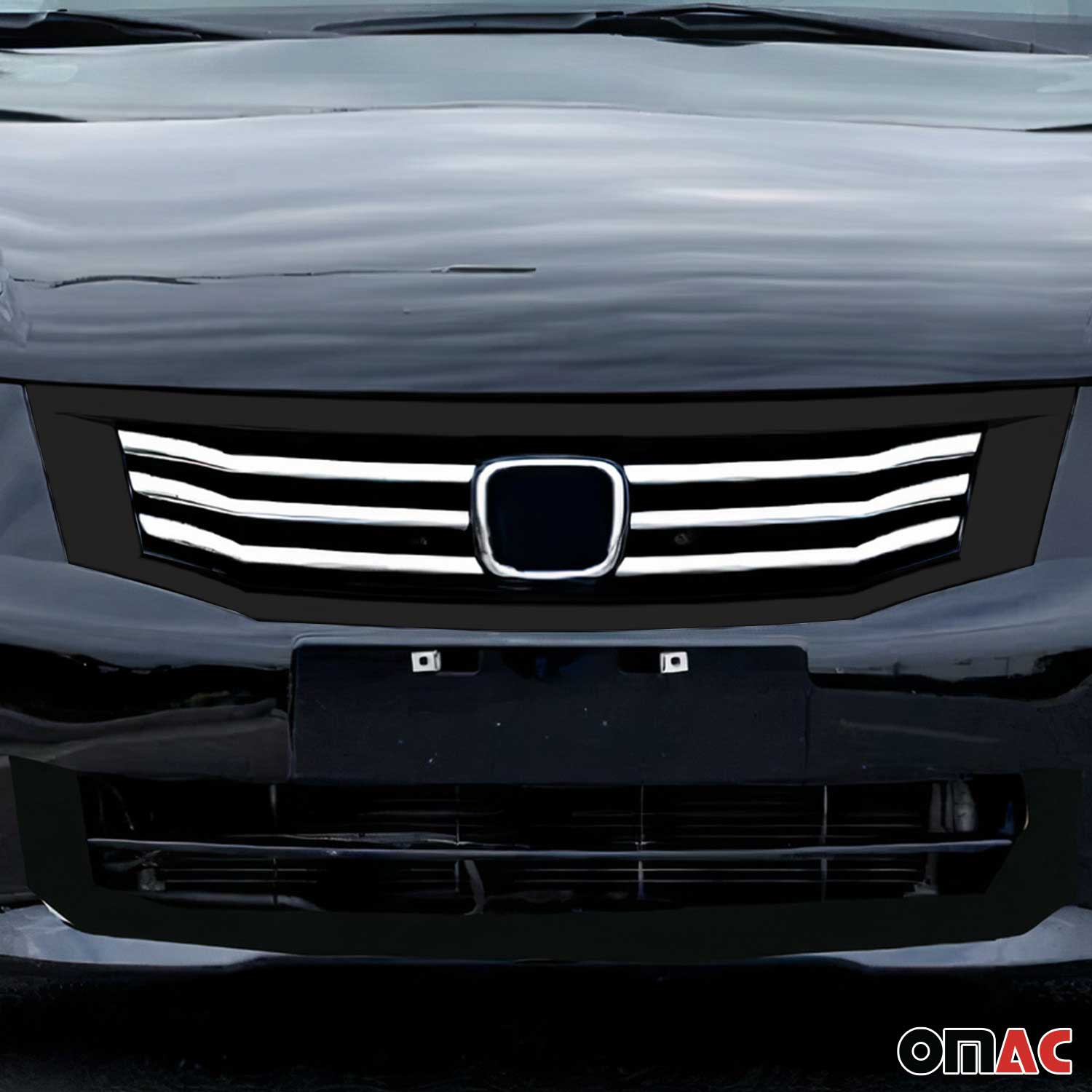 Kühlergrill Leisten Grillleisten für Honda Accord 2007-2012 Chrom ABS Silber 6x