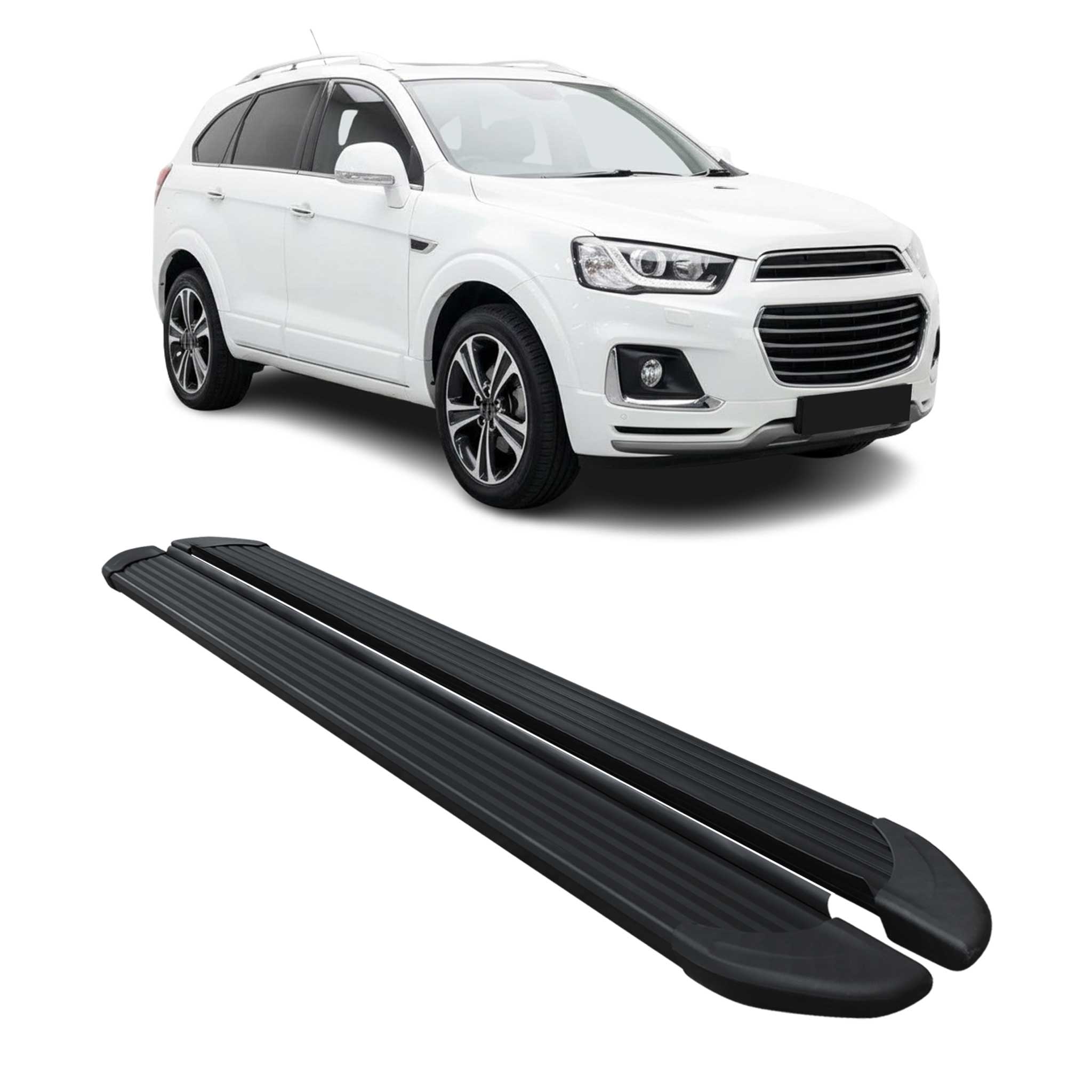 Seitenschweller Trittbretter Schweller für Chevrolet Captiva 2019-26 Alu Schwarz