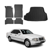 Fußmatten & Kofferraumwanne Set für Mercedes C Klasse W202 1993-2000 Gummi 5x