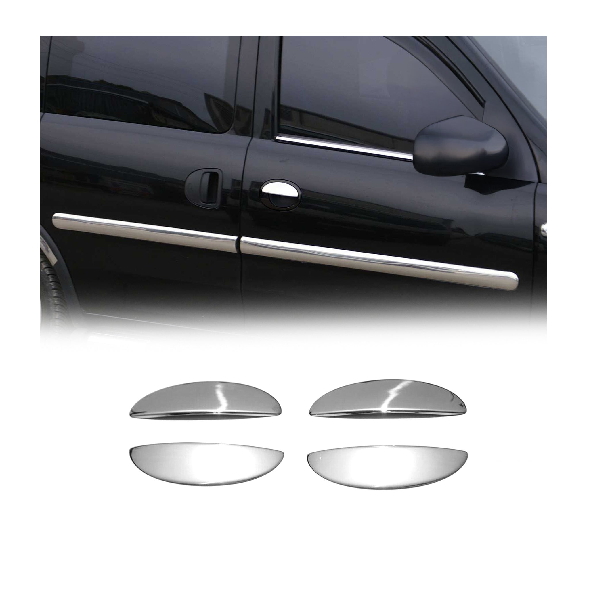Chrom Türgriff Blende für Opel Corsa C 2000-2006 2-Tür Edelstahl 2tlg
