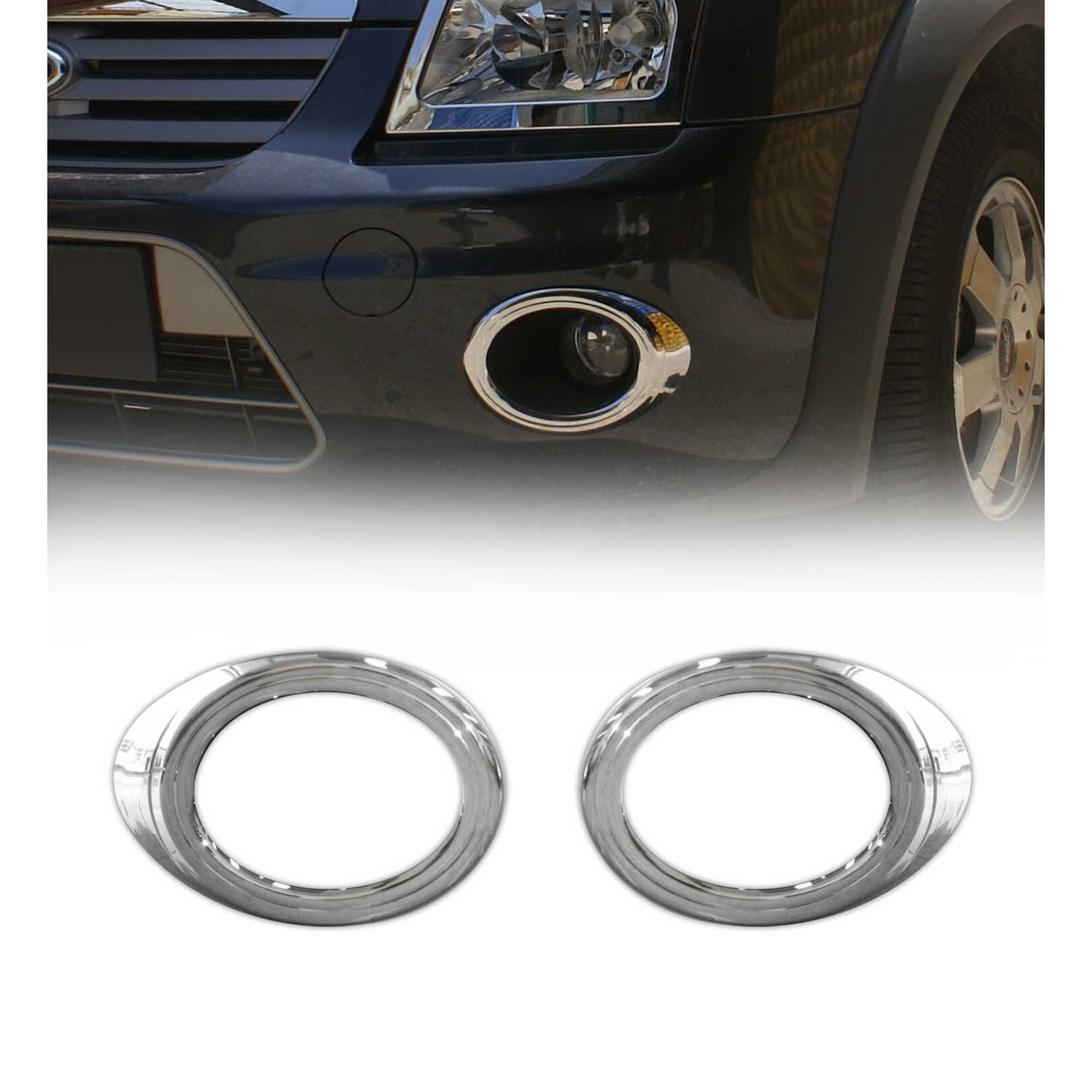 Nebelscheinwerfer Rahmen Umrandung für Ford Connect 2009-2014 Chrom ABS 2x