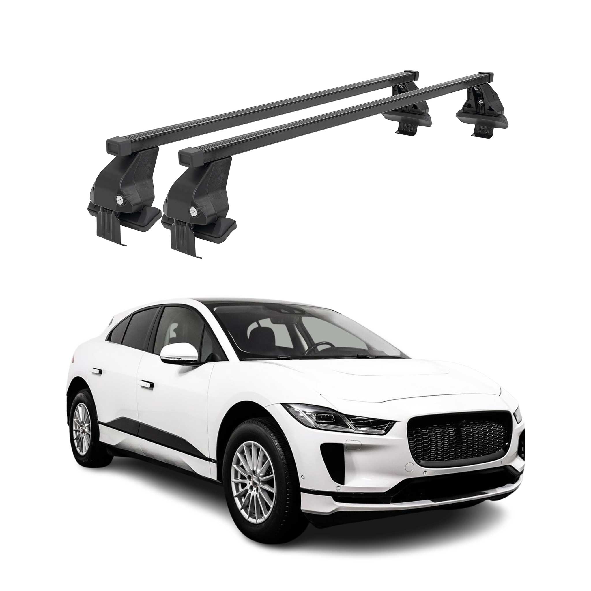 Menabo Dachträger Grundtäger für Jaguar I-Pace 2018-2024 50kg Stahl Schwarz 2x