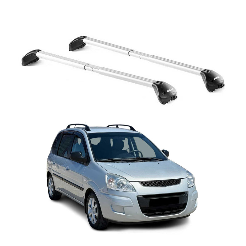 Dachträger Grundtäger für Hyundai Matrix 2001-2010 100kg Alu Silber 2 tlg ABE