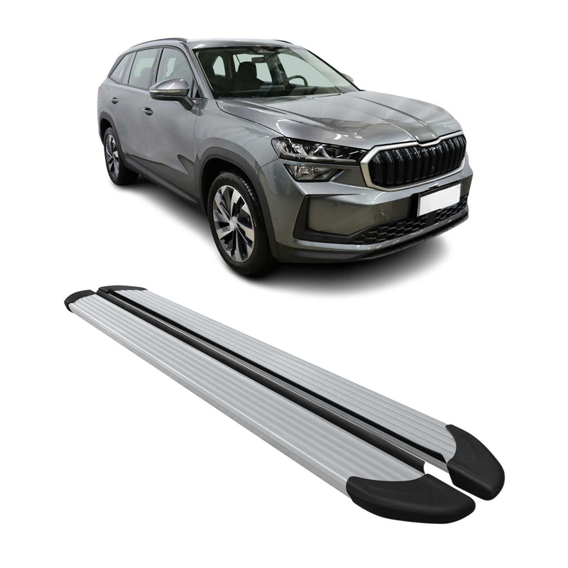 Trittbretter Seitenschweller für Skoda Kodiaq 2024-2025 Aluminium Grau 2tlg