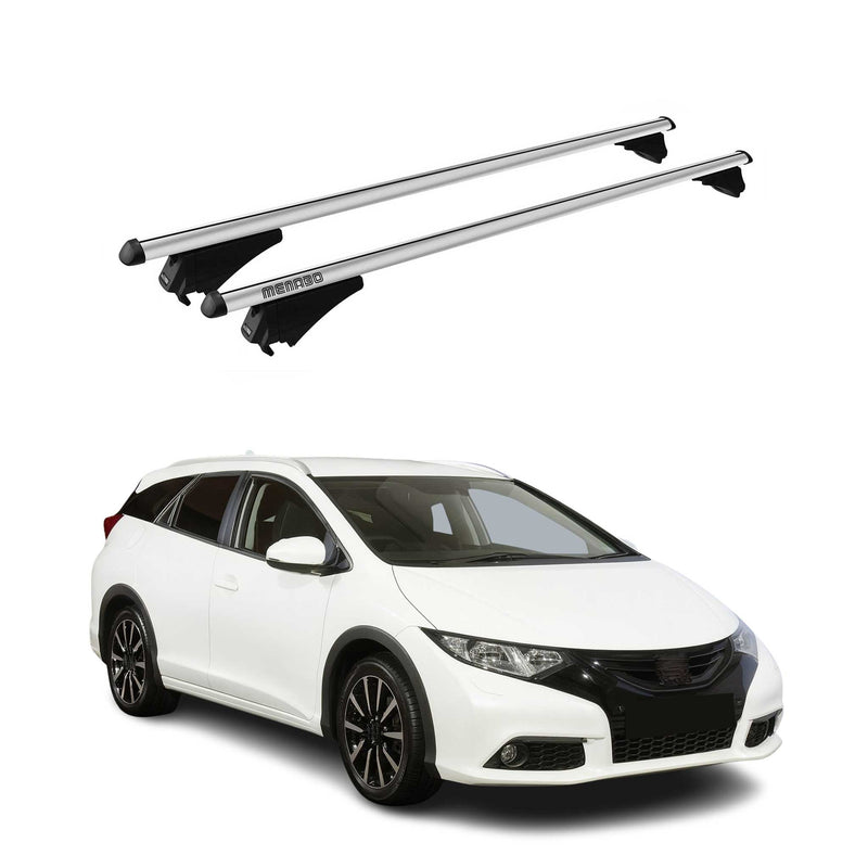 Menabo Dachträger Grundtäger für Honda Civic IX Tourer 2013-2015 75kg Alu Silber