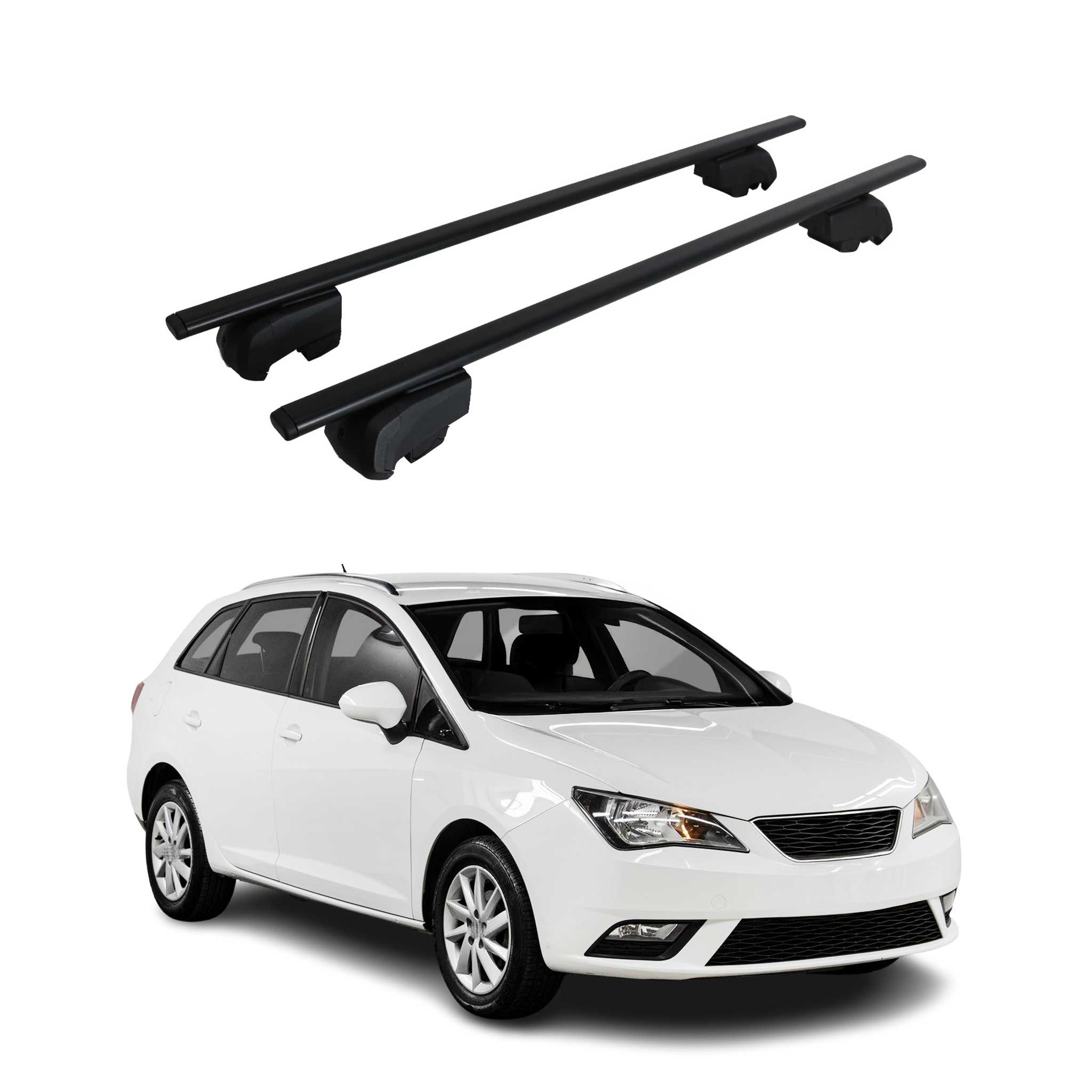Dachträger Grundtäger für Seat Ibiza mk4 Sport Tourer 2010-2017 75kg Schwarz 2x