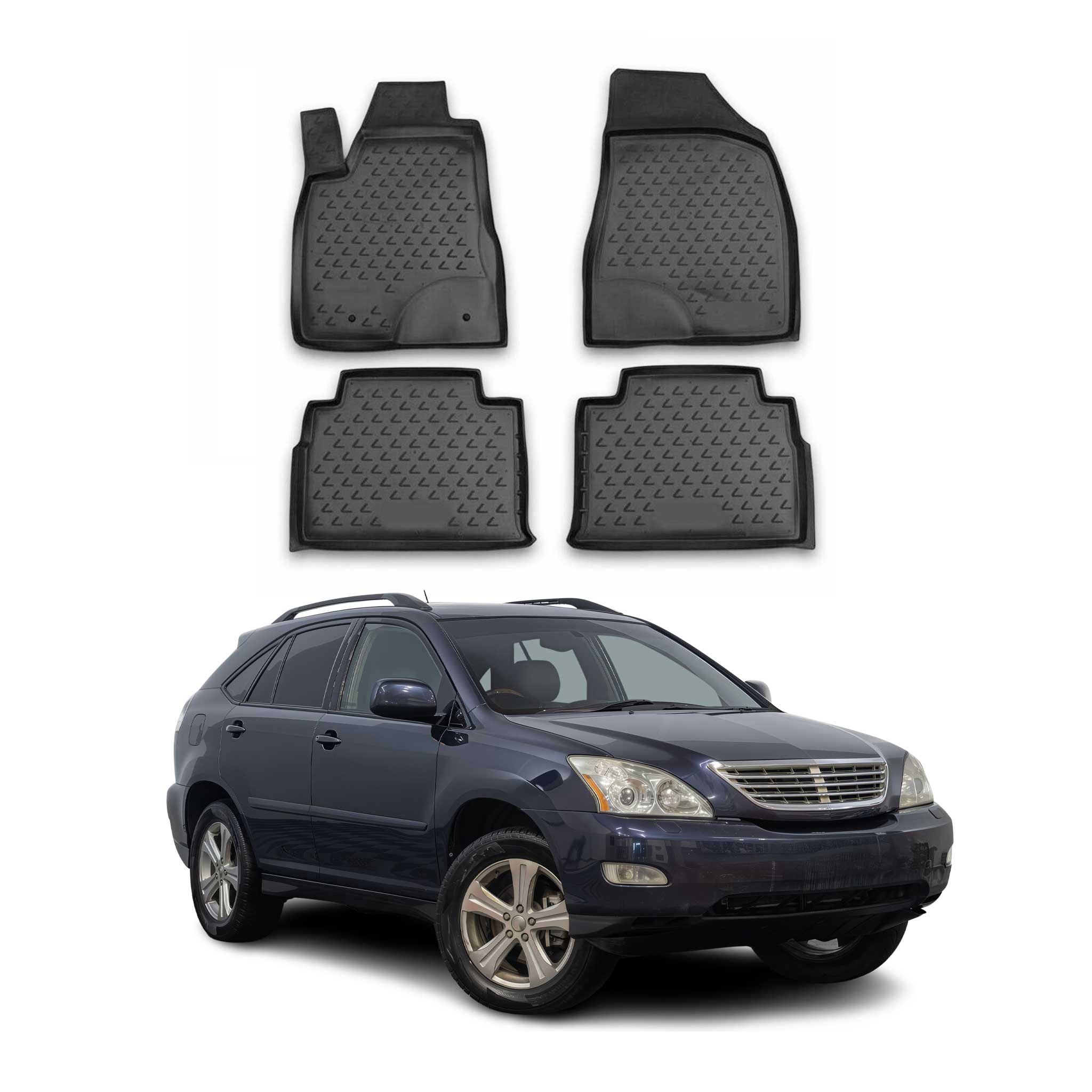 OMAC Gummimatten Fußmatten für Lexus RX350 2003-2009 TPE Automatten Schwarz 4x